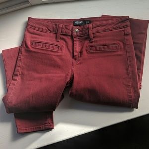 JUST BLACK Skinny Stretch Jeans,Red, Size 27P